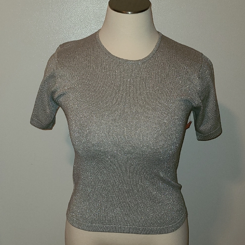 Silver Fitted Short Sleeve Tee